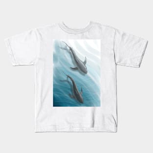 Oil pastel sharks Kids T-Shirt